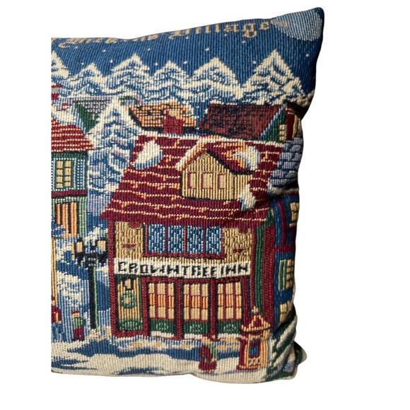 Department 56 Goodwin Weavers Dickens Snow Village Shops Tapestry Pillow - Picture 4 of 10